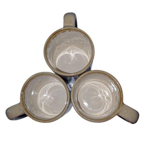 Set 3 Ceramic Gradient Blue Yellow Coffee Mugs 12 Oz Each - Picture 4 of 15